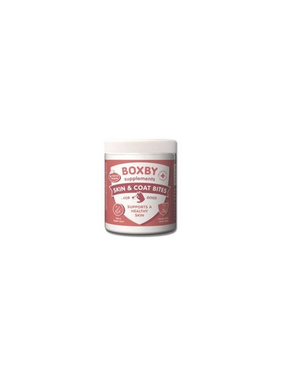 BOXBY SKIN & COAT BITES 240g - papildbarības suņiem, veicina suņa ādas un apmatojuma veselību