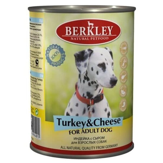 Berkley Dog Turkey&Cheese 400g - konservi suņiem ar tītaru un sieru