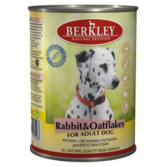 Berkley Puppy Rabbit&Oatflakes 400g - konservi kucēniem ar truša gaļu un auzu pārslām