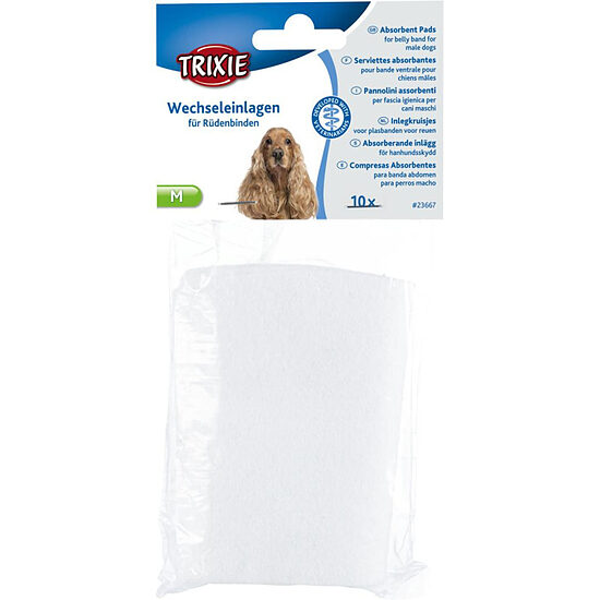 Trixie Pads for belly band for male dogs, M, 10 gab. - biksīšu ieliktnīši suņiem