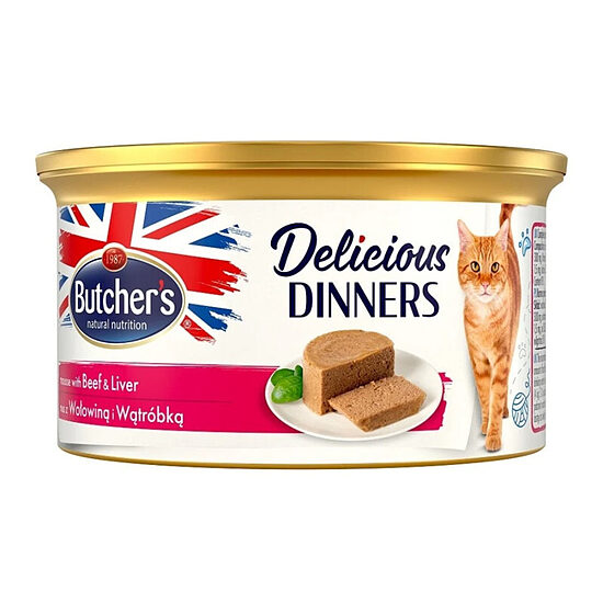 Butchers WCC Classic DD beef/liver mousse 85g - konservi ar liellopu gaļu un aknām pieaugušiem kaķiem
