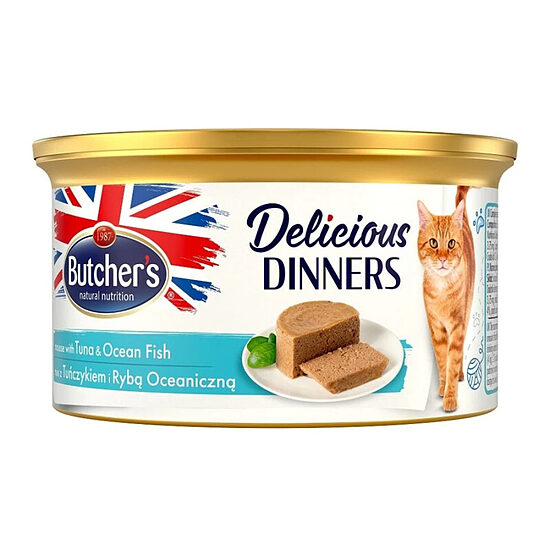 Butchers WCC Classic DD tuna/sea fish mousse 85g - konservi ar tunci un okeāna zivīm pieaugušiem kaķiem