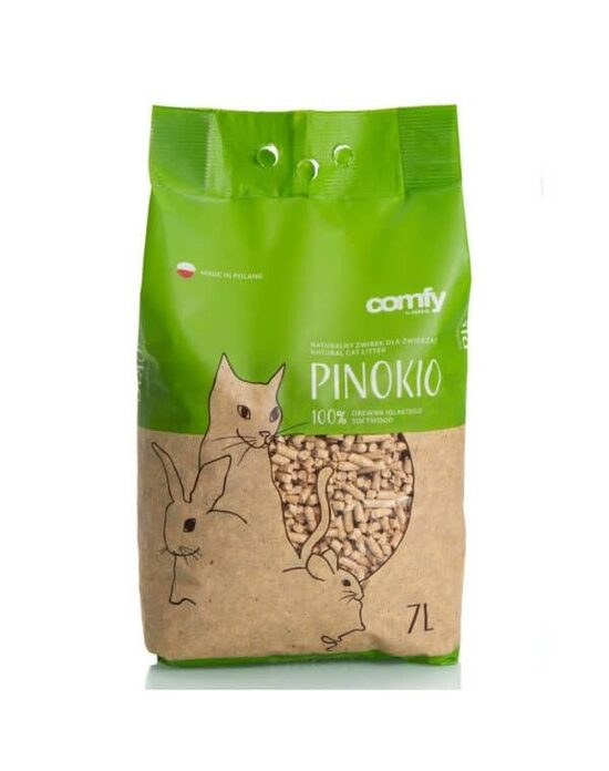 COMFY Pinokio Premium 7L - absorbējošas koka granulas dzīvnieku tualetēm