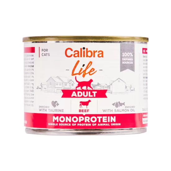 Calibra Cat Life Monoprotein Beef 200g - monoproteīna konservi kaķiem ar liellopa gaļu