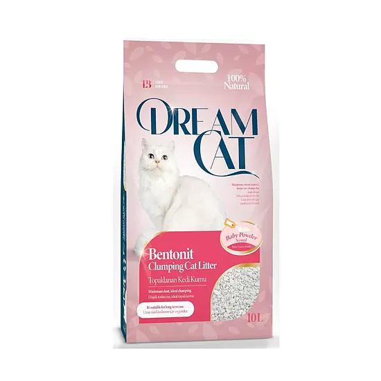 Dream Cat Baby Powder 10l - cementējošās kaķu smiltis ar bērna pūdera aromātu