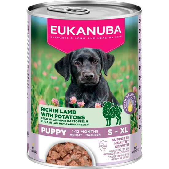  EUKANUBA wet food for puppies, rich in lamb with potatoes 400g - konservi kucēniem