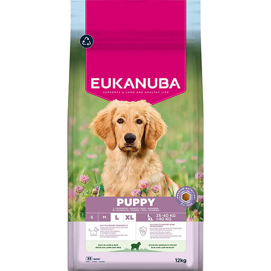 Eukanuba Puppy and Junior LARGE Lamb and Rice, 12 kg