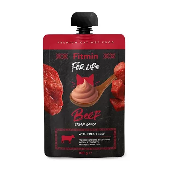 Fitmin For Life Cat Cream Sauce Beef  100 g - gardums kaķiem ar liellopu