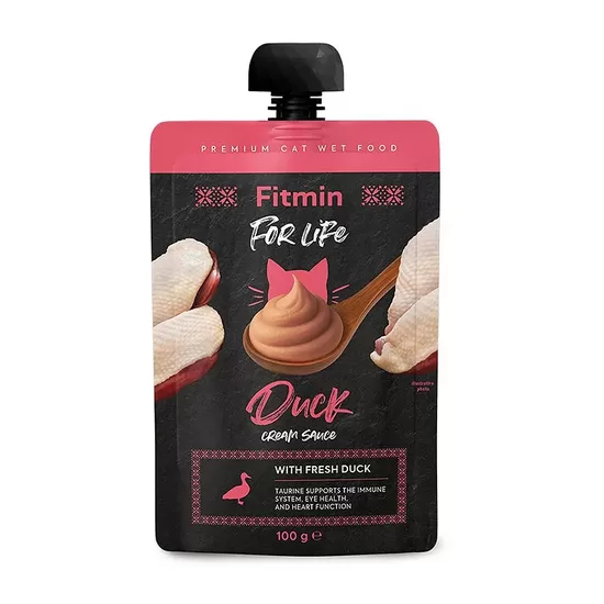Fitmin For Life Cat Cream Sauce Duck 100 g - gardums kaķiem ar pīles gaļu