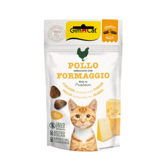 GimCat Crunchy Snacks Chicken with Cheese, 50g