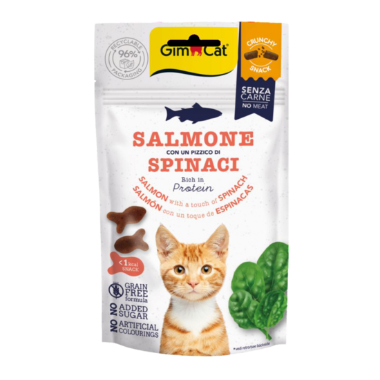 GimCat Crunchy Snacks Salmon & Spinach 50g