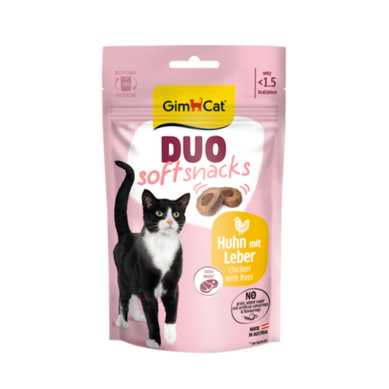 GimCat DUO SOFT SNACKS CHICKEN WITH LIVER 50G