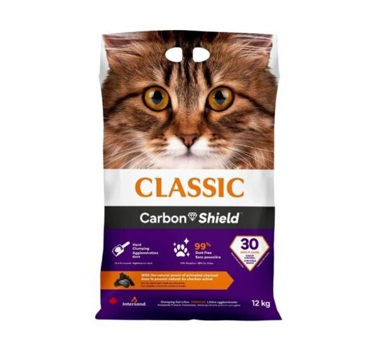 Intersand Classic Carbon 12kg - PREMIUM cementējošās kaķu smiltis ar aktivēto ogli