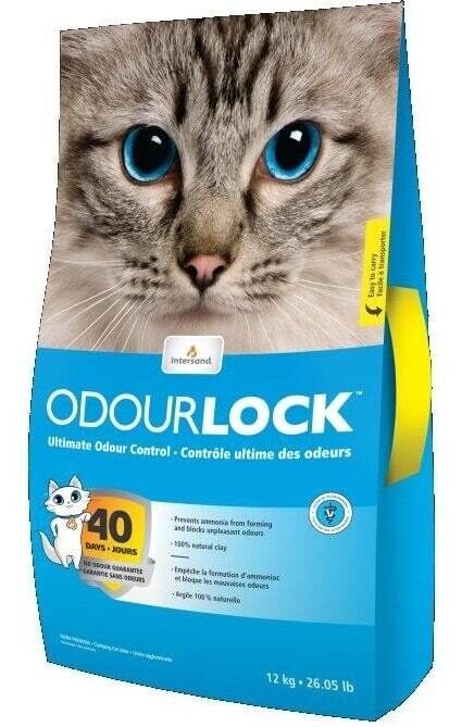 Intersand Odour Lock 12kg - cementējošās smiltis kaķu tualetēm bez smaržas