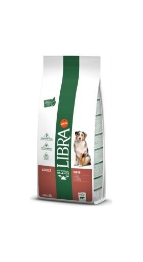 LIBRA DOG ADULT BEEF 14kg - barība vidējo un lielo šķirņu pieaugušiem suņiem, ar liellopu