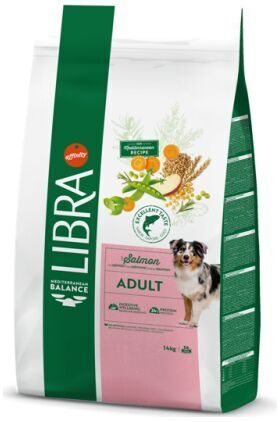 LIBRA DOG ADULT SALMON 14 KG - sausā barība pieaugušiem suņiem, ar lasi