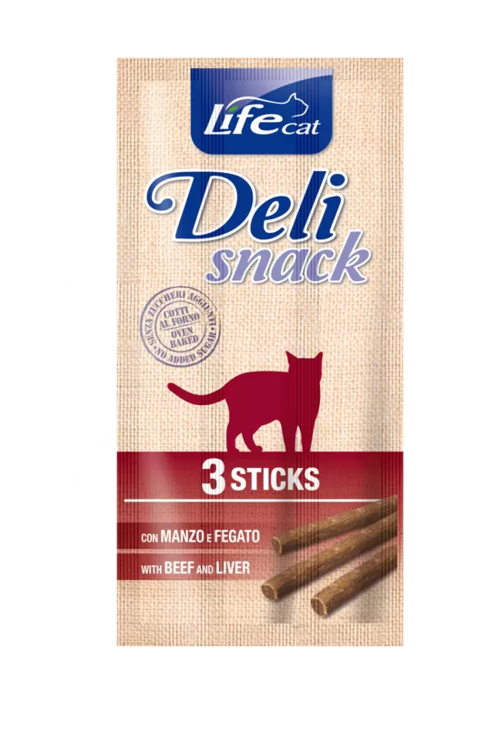 Life Cat Deli Snack Beef & Liver Sticks 3 gb x 5 g (liellops, aknas) - gardums kaķiem