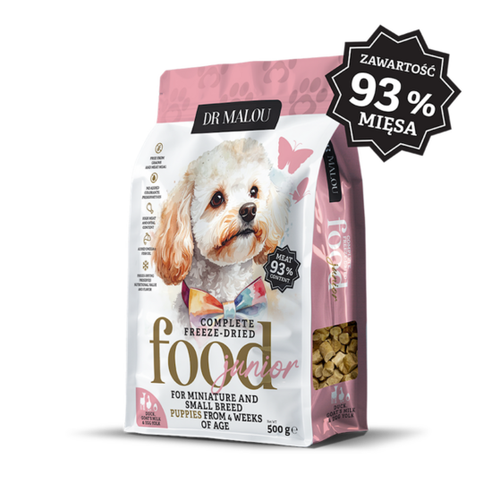 DR Malou, Puppies, Duck with goat's milk and egg yolk 500g - freeze-dried food for puppies 