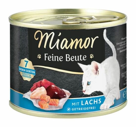 MIAMOR Feine Beute Lachs 185g - konservi ar lasi pieaugušiem kaķiem