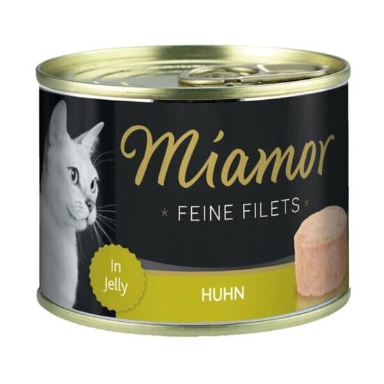 MIAMOR Feine Fillets Huhn 185g - konservi kaķiem ar vistas filejas gabaliņiem želejā