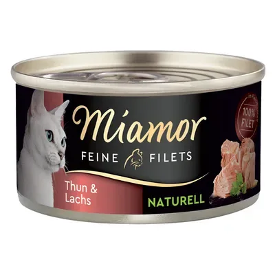 MIAMOR Feine Fillets Naturelle Thun&Lachs 80g  - konservi kaķiem ar tunča filejas gabaliņiem ar lasi savā sulā