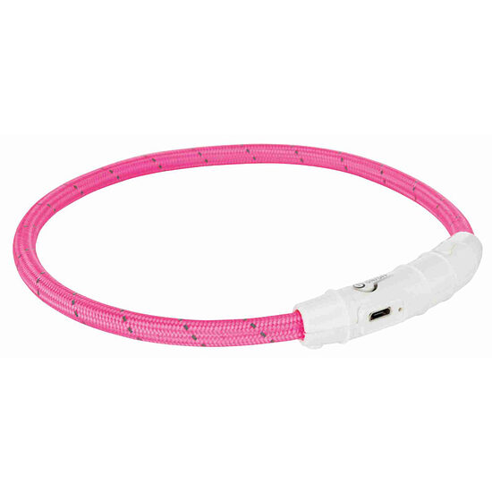Mirgojoša kaklasiksna suņiem – Trixie Flash light ring USB, M–L: 45 cm/ø 7 mm