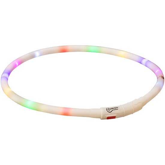 Mirgojoša kaklasiksna suņiem – Trixie Flash light ring USB, silicone, XS–XL: 70 cm/ø 10 mm