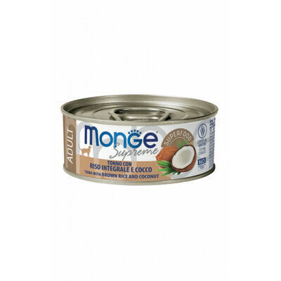 Monge Cat Supreme Adult Tuna Flakes with Brown Rice and Coconut 80 g