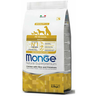 Monge Dog All Breeds Adult Monoprotein Chicken with Rice and Potatoes 2,5 kg