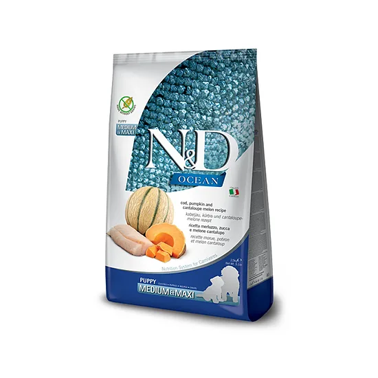 N&D DOG OCEAN PUMPKIN CODFISH CANTALOUPE MELON PUPPY MEDIUM MAXI 12kg