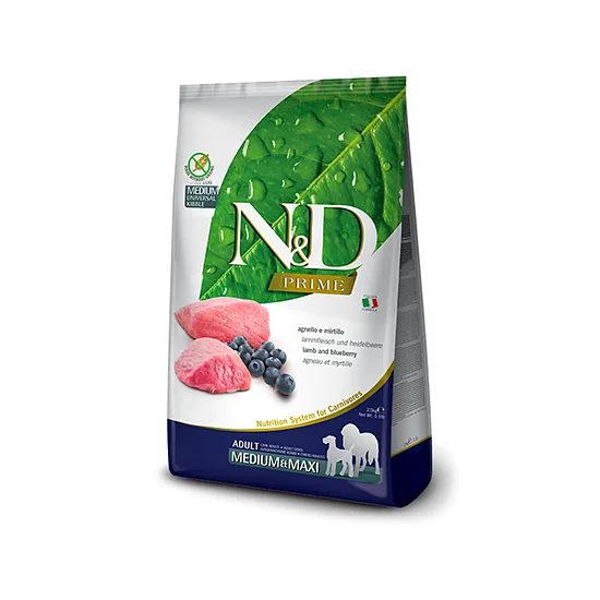 N&D DOG PRIME LAMB BLUEBERRY ADULT MEDIUM MAXI 12kg
