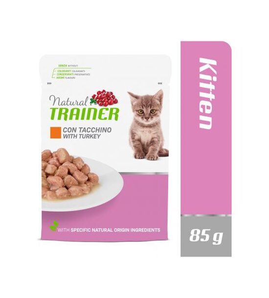 Natural Trainer CAT KITTEN&JUNIOR TURKEY 85G - KONSERVI AR TĪTARU KAĶĒNIEM UN JUNIORIEM