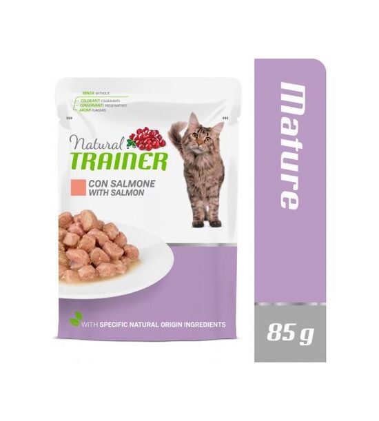 Natural Trainer MATURE SALMON 85G - KONSERVI AR LASI VECĀKIEM KAĶIEM (vecumā 7+)