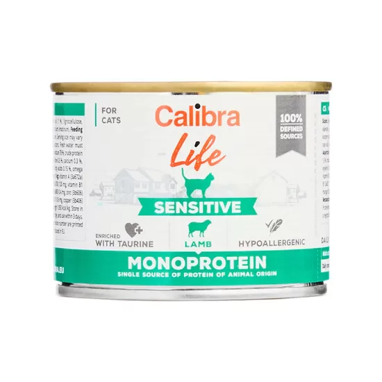 Calibra Cat Life Sensitive Lamb 200g - monoproteīna konservi kaķiem (jērs)