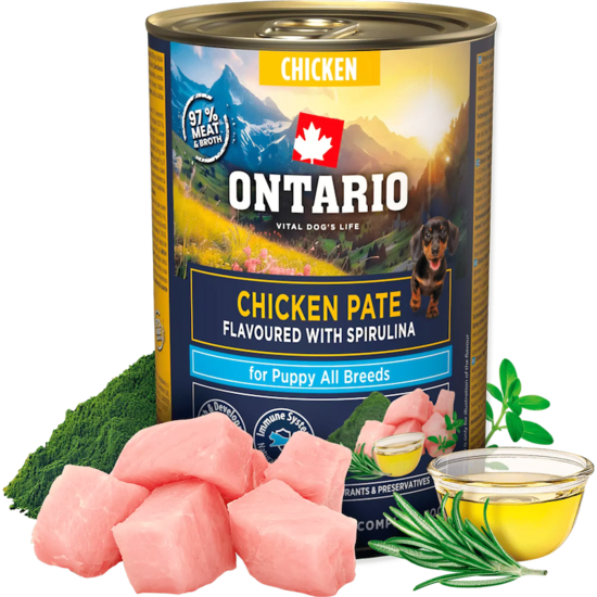 Ontario Puppy chicken pate with spirulina flavor 400g