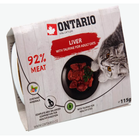 Ontario Tray Liver with Taurine 115g - wet food with liver for adult cats