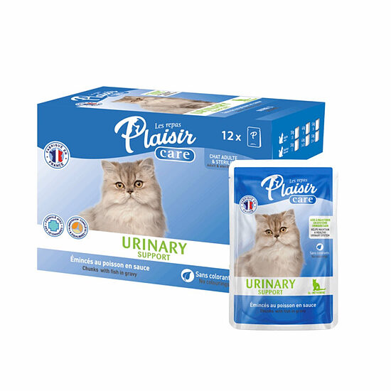 Plaisir Cat Care Urinary Support, 12x85g - LIELPAKA - gaļas gabaliņi mērcē urīnceļu veselības atbalstam