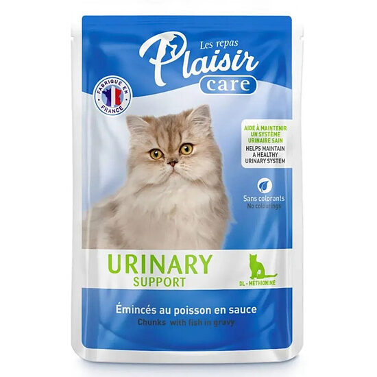Plaisir Cat Care Urinary Support, 85g - gaļas gabaliņi mērcē urīnceļu veselības atbalstam