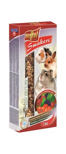  Vitapol STANDARD Smakers forest fruits for rodents and rabbit 2pcs 90g -nūjiņas ar meža ogām grauzējiem