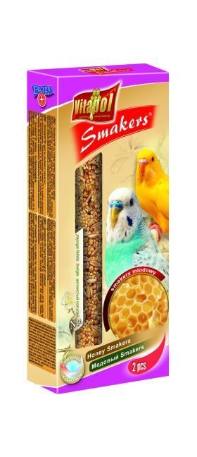 Vitapol STANDARD Smakers honey for budgie 2pcs 90g - nūjiņas ar medu viļņainajiem papagaiļiem.