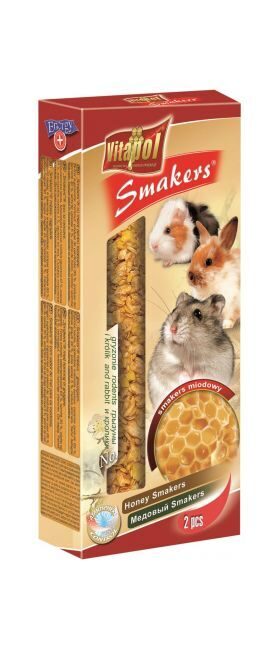 Vitapol STANDARD Smakers honey for rodents and rabbit 2pcs 90g -  nūjiņas ar medu grauzējiem