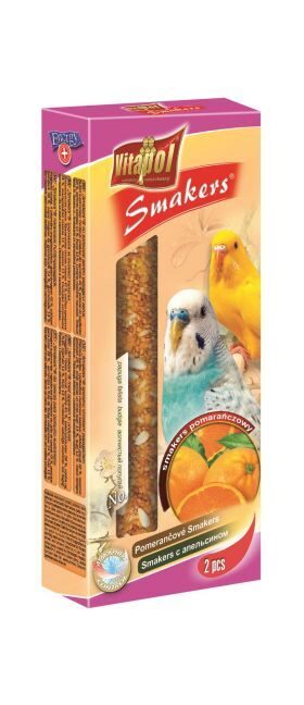  Vitapol STANDARD Smakers orange for budgie 2pcs 90g - nūjiņas ar apelsīniem viļņainajiem papagaiļiem
