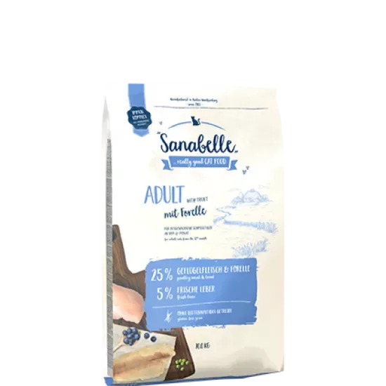 Sanabelle Adult with Trout (Forelle) 10 kg - sausā barība pieaugušiem kaķiem ar foreli, bez glutēna