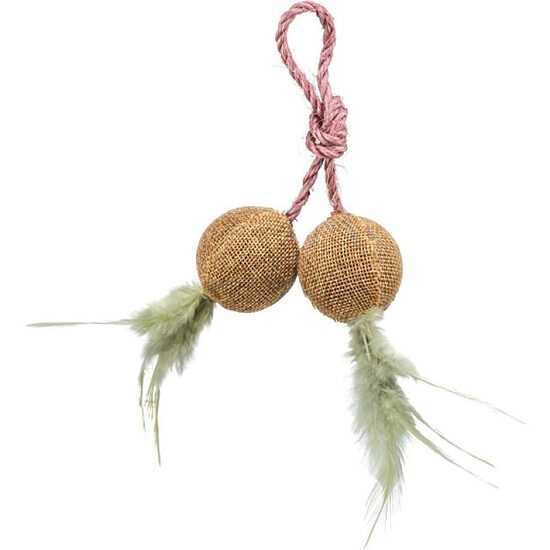 Trixie 2 balls on a rope, jute, ø 4.5 cm