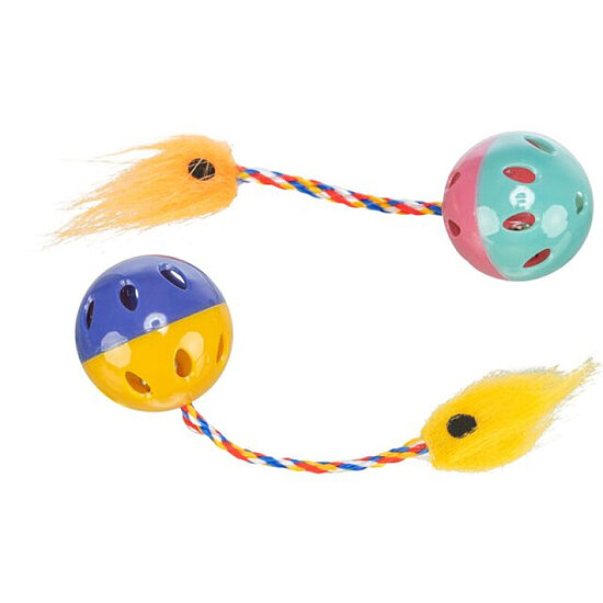 Trixie Set of Ratting Balls with Tails 4cm, 2 gab.