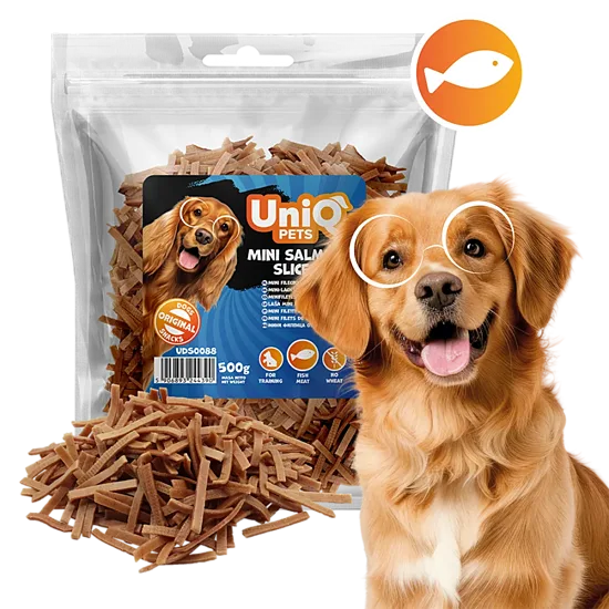 UNIQ PETS DOG SNACKS SNIFFY mini salmon slices 500g - gardums suņiem, mini laša šķēles