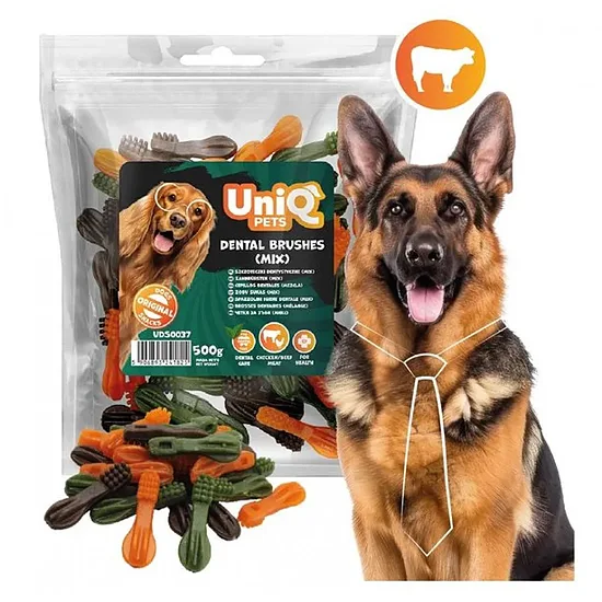 UNIQ PETS dog snacks 500g dental brushes (mix) - suņu uzkodas zobu birstes