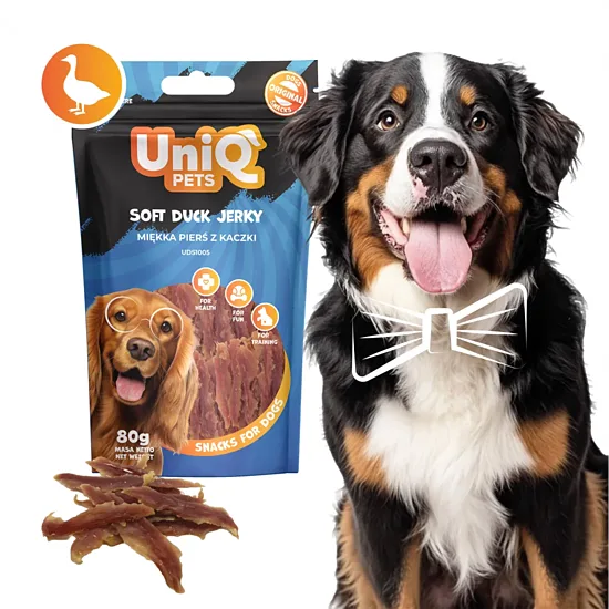 UNIQ PETS dog snacks soft duck jerky 80g - gardums suņiem mīkstas pīles fileja