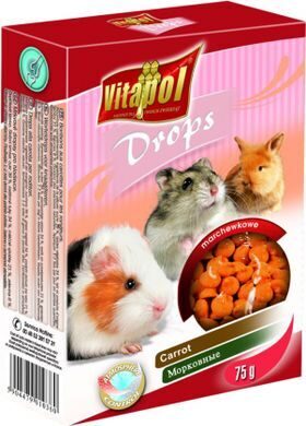 Vitapol COMPLEMENTARY DROPS papildbarība ar burkāniem grauzējiem 75 g