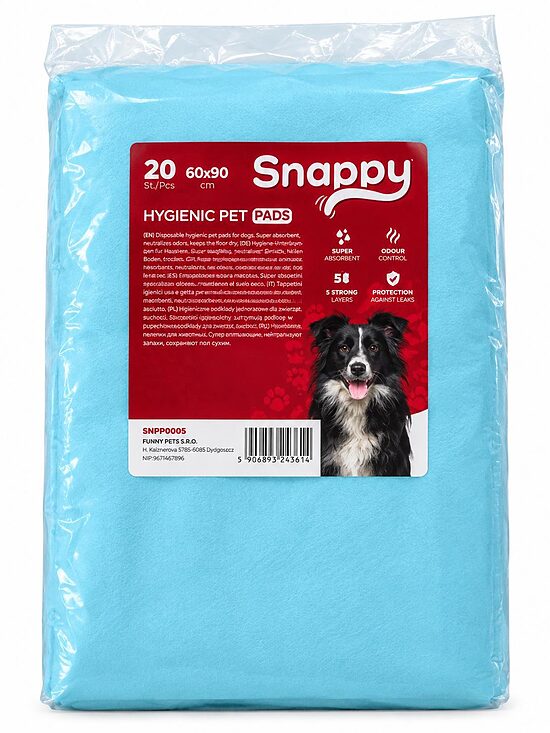 SNAPPY Higienic Pet Pads 60x90, 20 gab. - vienreizējie autiņi